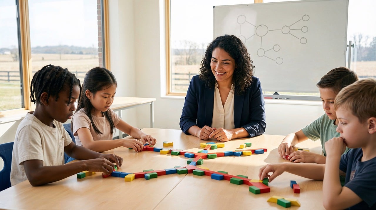 Kinderen die samen werken in een klaslokaal op de basisschool